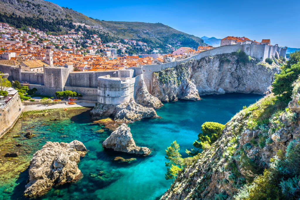 Dubrovnik landscape. / Aerial view at famous european travel des